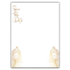 Thick Paper Wedding Invitation Cards with Golden Feather on White Background for Wedding