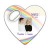 Photo, Blur Rainbow and Gay Couple on White for Wedding