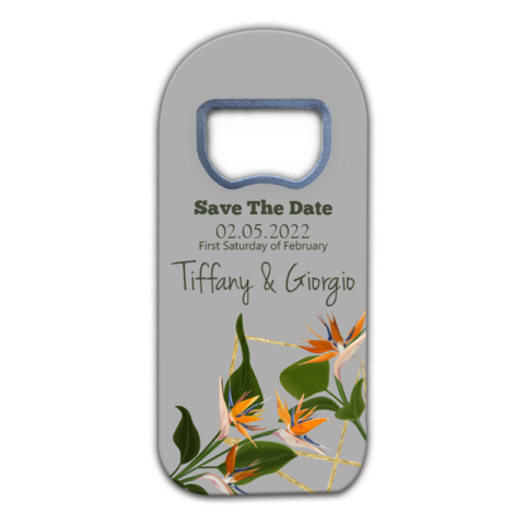 Orange Flowers and Leaves on Gray Background for Wedding