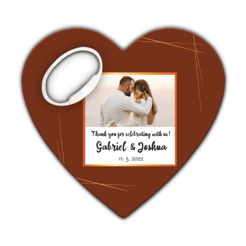 Photo and Gold Frame on Brown Background Themed for Wedding