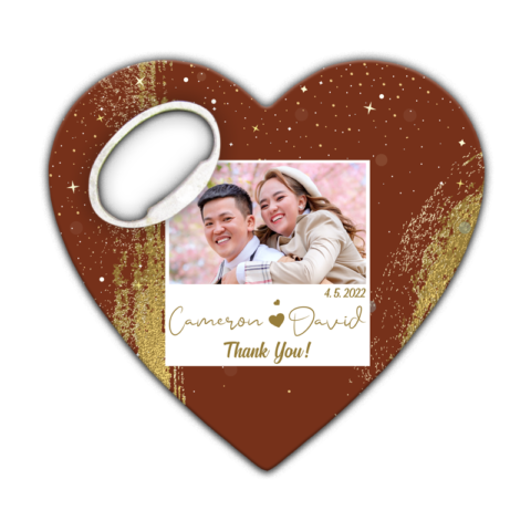 Photo and Glitters on Brown Background for Wedding