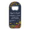 Orange and Yellow Autumn Leaves on Dark Blue Themed Customizable Bottle Opener Magnet Favors for Wedding