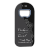 Black Roses and White Letters on Dark Background Themed Customizable Bottle Opener Magnet Favors for Wedding