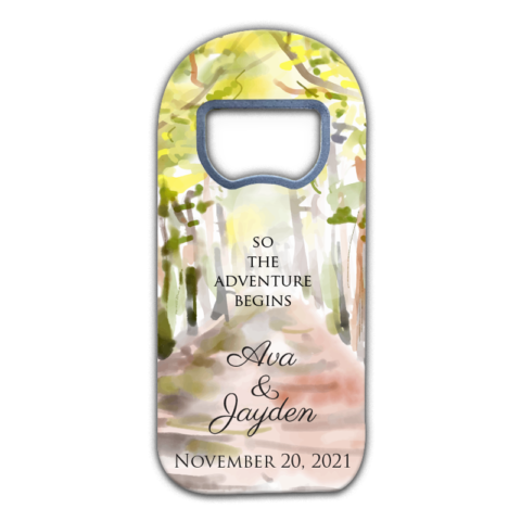 Watercolor Forest Path on View Background Theme for Wedding