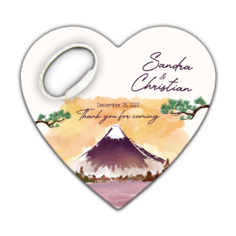 Watercolor Mountain Landscape on White Themed for Wedding