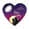 Romantic Couple Silhouette and Moon on Purple for Wedding
