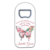 customizable quinceañera fridge magnet favors with Pink Butterfly with Roses and Leaves on White Background