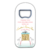 Customizable Fridge Magnet Bottle Opener for quinceañera Favors with Rabbits Carrying a Golden Gift on White Background