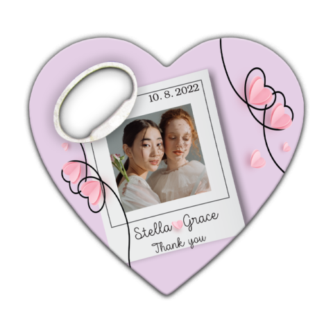 Photo, Pink Hearts and Lesbian on Light Purple for Wedding