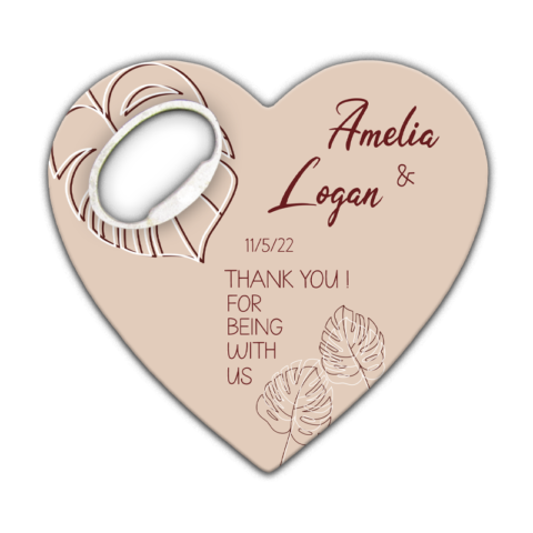 Minimal Brown Leaves On Light Background Themed for Wedding