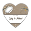 Gold Hearts and Tree on Brown Background for Wedding