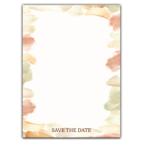Thick Paper Wedding Invitation Cards with Colorful Waterclor on White Background for Wedding