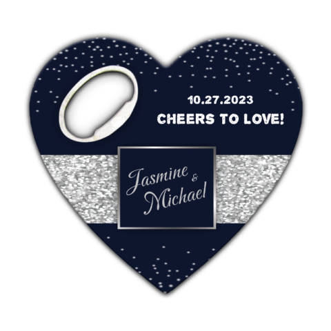 Silver Glitter on Navy Blue Background for Wedding
