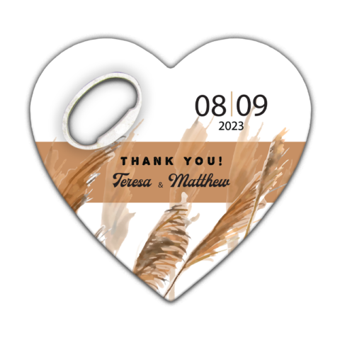 Watercolor Brown Wheat on White Background for Wedding