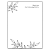 Thick Paper Wedding Invitation Cards with Black Minimal Leaves on White for Wedding