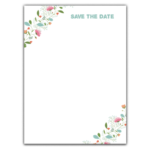 Thick Paper Wedding Invitation Cards with Colorful Flowers on White Background for Wedding