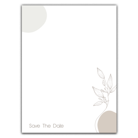 Thick Paper Wedding Invitation Cards with Artistic Brown Flowers on White Background for Wedding