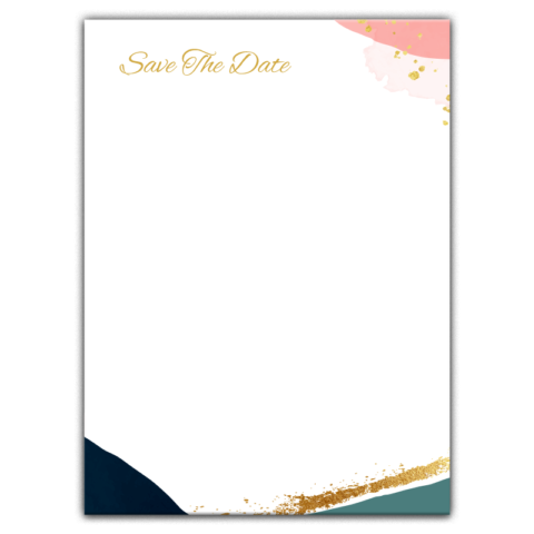 Thick Paper Wedding Invitation Cards with Art Shape and Gold Dot on White Background for Wedding