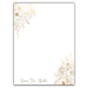 Thick Paper Wedding Invitation Cards with Golden Flowers and Leaves on White Background for Wedding