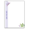 Thick Paper Wedding Invitation Cards with Purple Butterflies and Green Leaves on White for Wedding