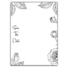 Thick Paper Wedding Invitation Cards with Drawing Black Rose and Leaves on White for Wedding