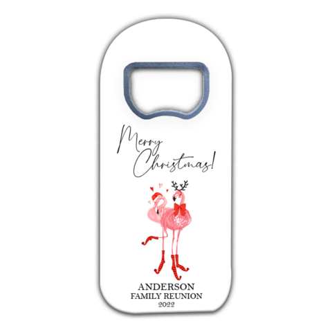 Pink Flamingos on White Background Themed for Christmas