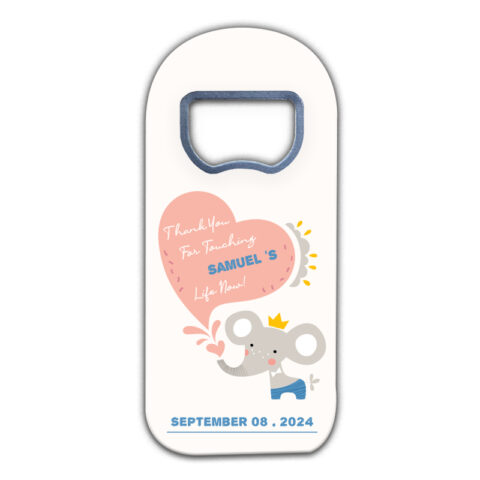 Baby Boy Elephant and Pink Heart on White for Baby Shower