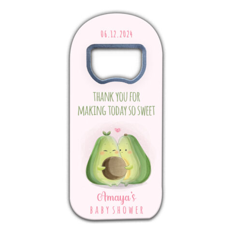 Avocado Couple on Pink Background Themed for Baby Shower
