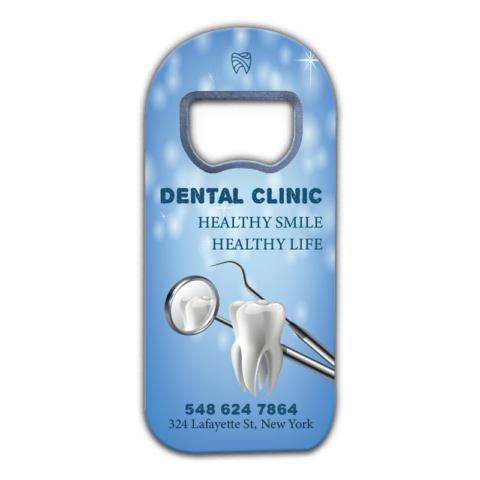 Dentist Supplies on Blue Background for Business