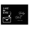 White Envelope and Heart on Black Background for Wedding