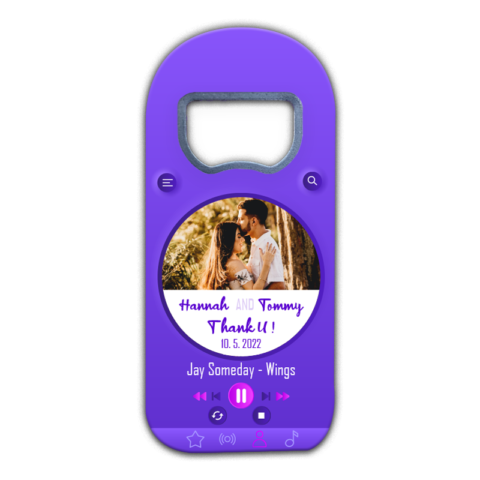 Photo, Playlist on Neon Purple Background for Wedding