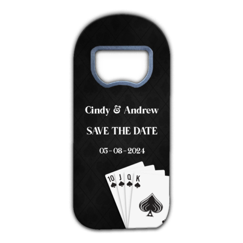 White Play Cards on Black Background for Wedding