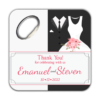Pink Frame, Groom and Bride on White and Black for Wedding