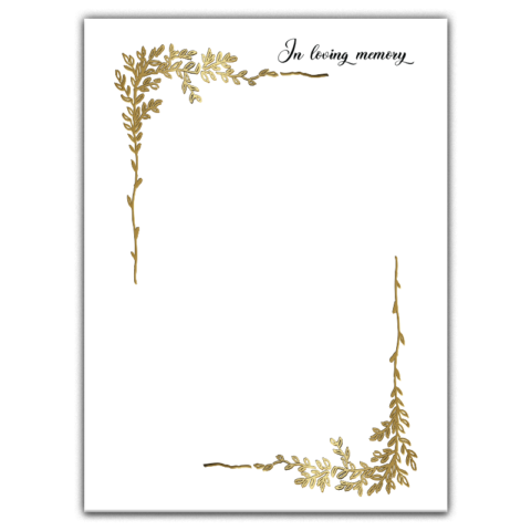 Gold Leaves Frame on White Background for Funeral