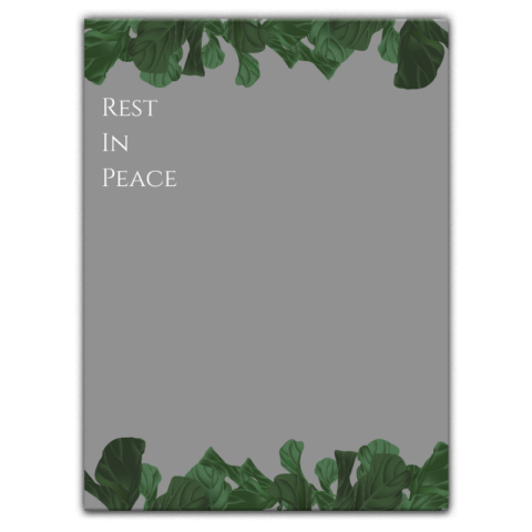 Dark Green Leaves on Gray Background for Funeral