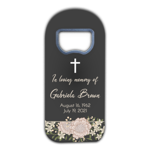 Vintage Flower and Cross on Dark Gray Background for Funeral