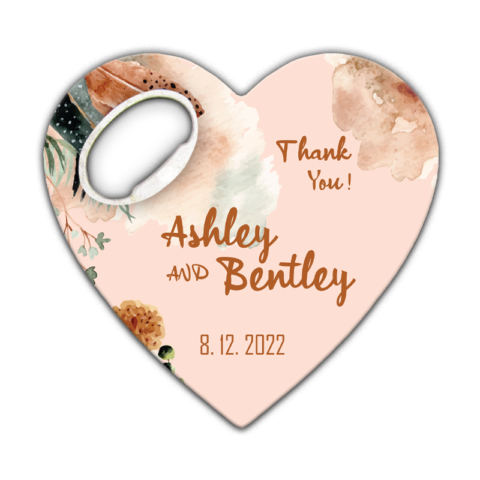 Brown Watercolor Floral on Light Pink Background for Wedding