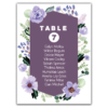 Watercolor Purple Frame and Flower on White for Wedding