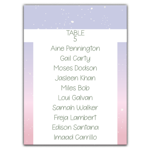 White Frame on Pink and Purple Background for Wedding