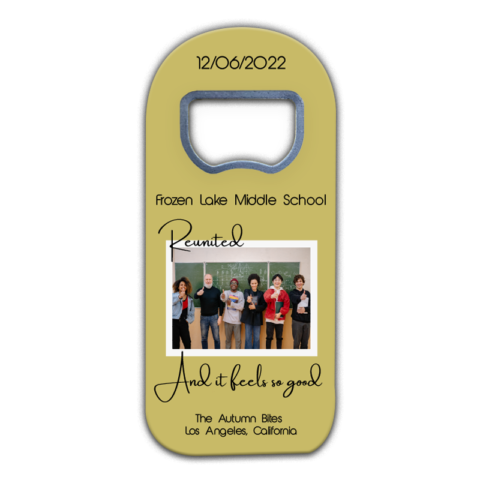 Photo Frame on Mustard Color Background Themed for Reunion