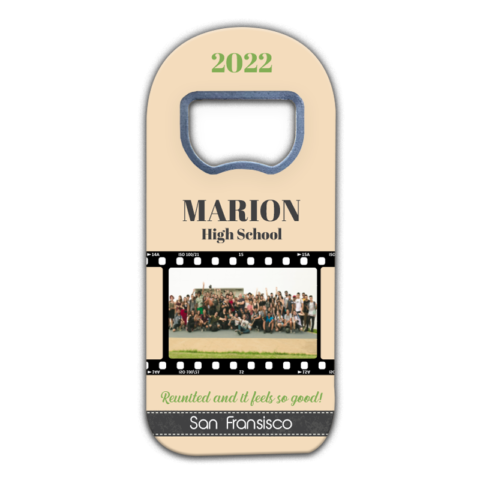 Filmstrips Photo Frame on Beige Background Theme for Reunion