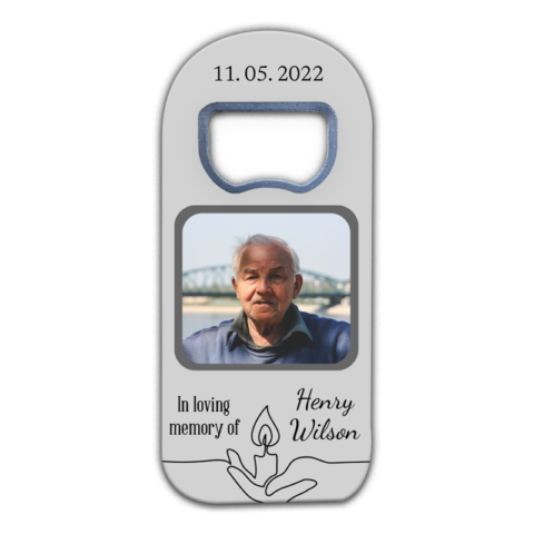 Candle and Photo on Light Gray Background Themed for Funeral