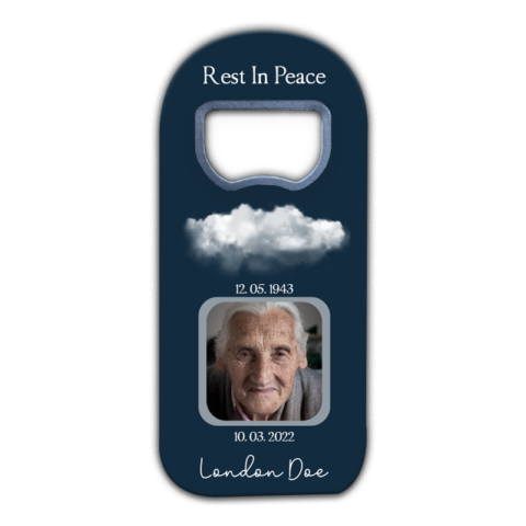Cloud and Photo Frame on Navy Blue Background for Funeral