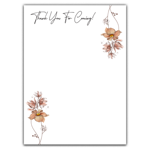 Watercolor Brown Flower on White Background for Wedding