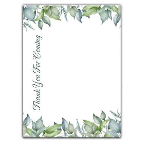 Green Leaves on White Background for Wedding