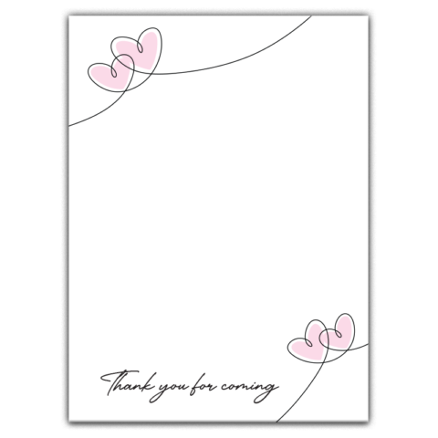 Pink Hearts on White Background for Wedding