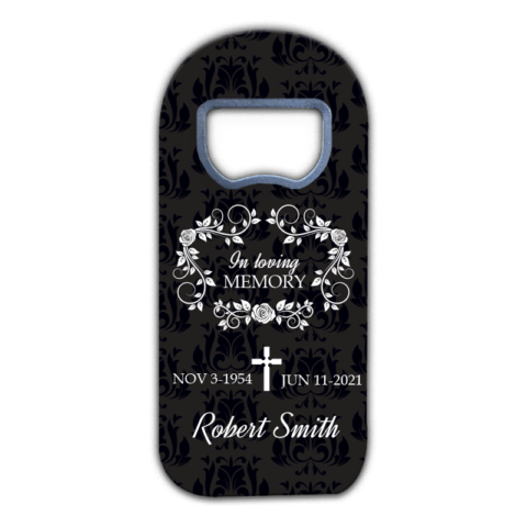 Black and White Motifs on Black Background Theme for Funeral