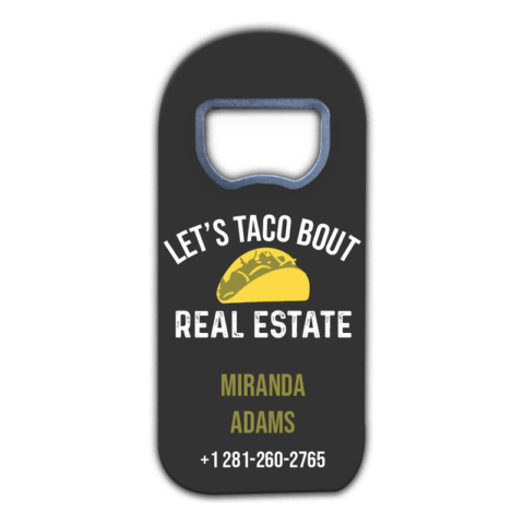 Fun Yellow Taco on Dark Gray Background for Business