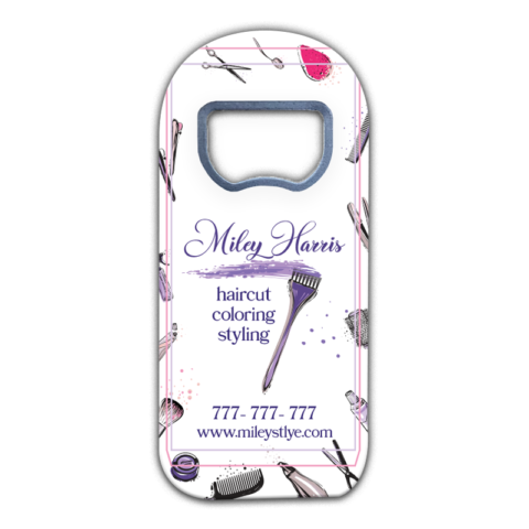 Purple and Pink Cosmetic Accessories on White for Business