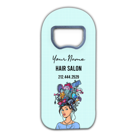 Pop Art Woman and Color Accessory on Light Blue for Business